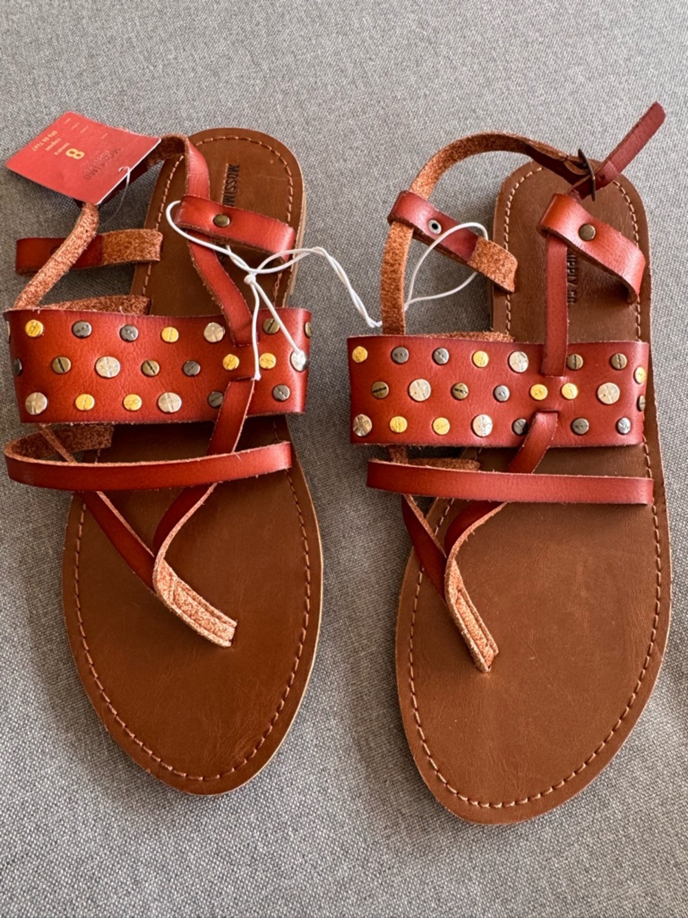 Mossimo Supply Co. Tan Brown Studded Leather Sandals